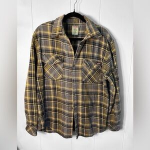 Dickies Men’s Large Gray Plaid Flannel Shirt Size Large